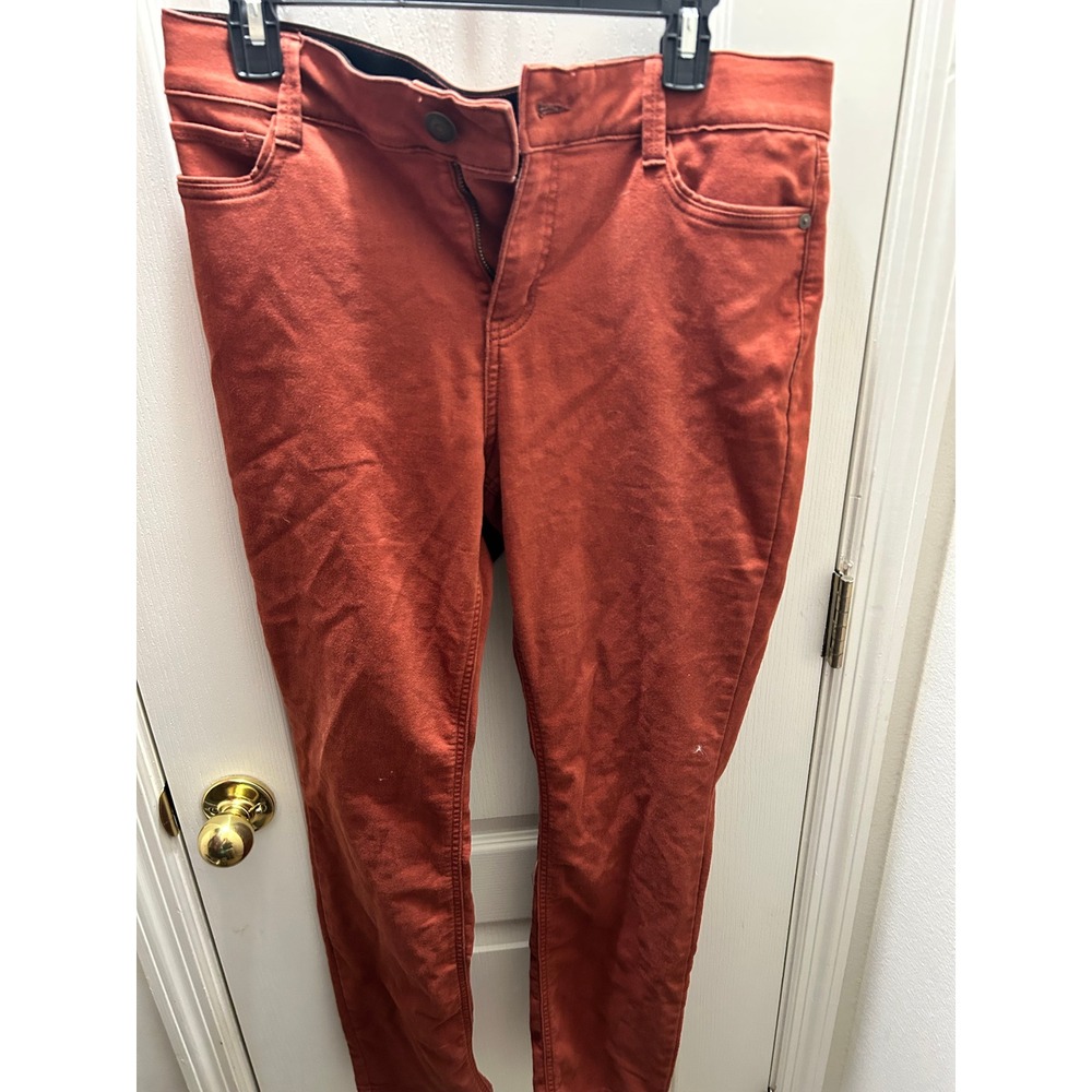 Liz Claiborne Rust Orange Slim Leg Stretch Jeans Size 10 Mid Rise